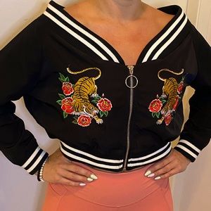 Off the shoulder Crop Jacket